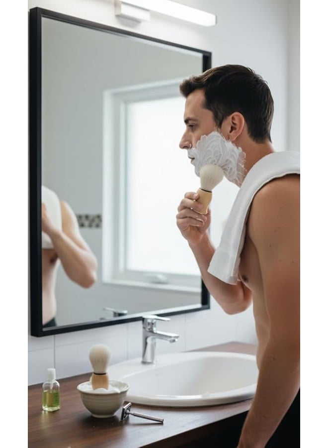 فرشاة حلاقة احترافية للذقن للرجال – مقبض خشبي – مناسبة للاستخدام المنزلي والصالونات – جودة عالية للاستخدام الشخصي والمهني - Image 3